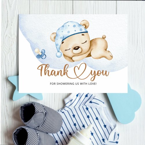 We can bearly wait baby shower thank you card