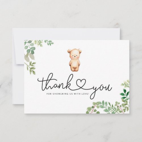 We can bearly wait baby shower thank you card