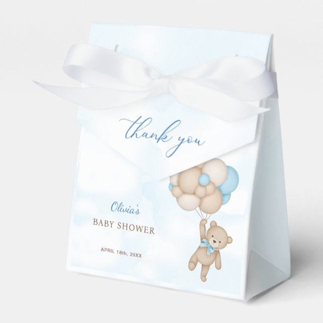 We Can Bearly Wait Baby Shower Thank You Favor Boxes (Front Side)