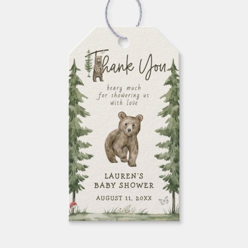 We Can Bearly Wait Baby Shower Thank You Favors Gift Tags