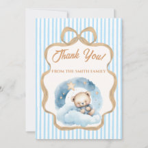 We Can Bearly Wait Baby Shower ThankYou Card Teddy