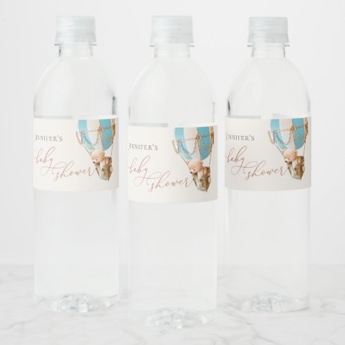 We Can Bearly Wait Baby Shower Water Bottle Label