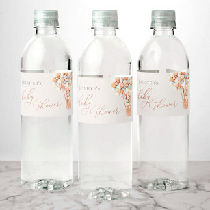 Watercolor Spots Water Bottle Label Template Printable 