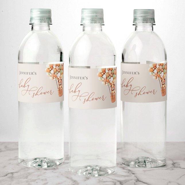 We Can Bearly Wait! Baby Shower Water Bottle Label (Creator Uploaded)