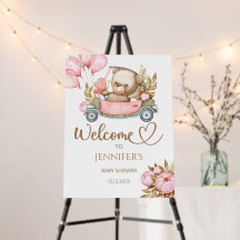 We can bearly wait baby shower welcome foam board