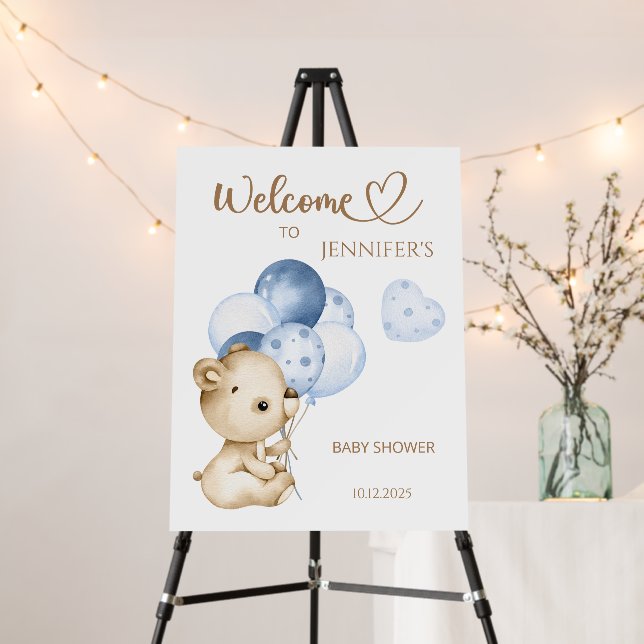 We can bearly wait baby shower welcome foam board (In Situ (Stand))