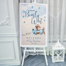 We can bearly wait baby shower welcome foam board