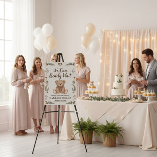 We Can Bearly Wait Baby Shower Welcome , Foam Board