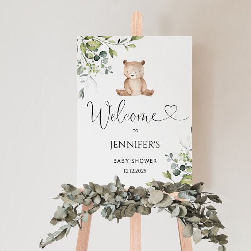 We can bearly wait baby shower welcome