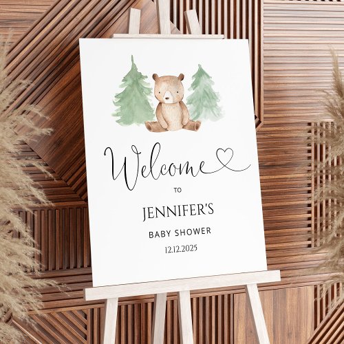 We can bearly wait baby shower welcome foam board