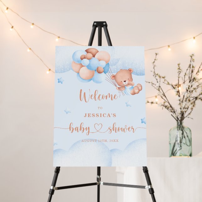 We Can Bearly Wait Baby Shower Welcome Foam Boards (In Situ (Stand))