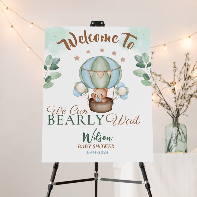  we can bearly wait baby shower welcome party sign (In Situ (Stand))