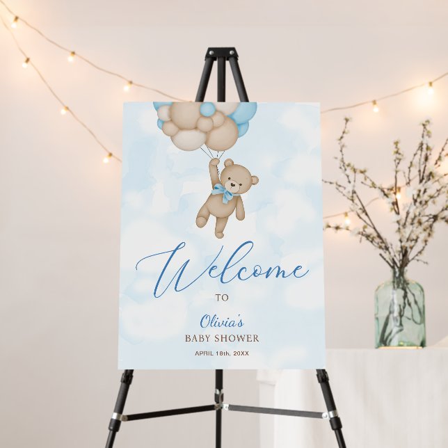 We Can Bearly Wait Baby Shower Welcome Sign (In Situ (Stand))