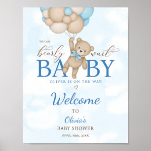 We Can Bearly Wait Baby Shower Welcome Sign