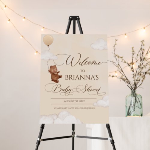 We Can Bearly Wait Baby Shower Welcome Sign 