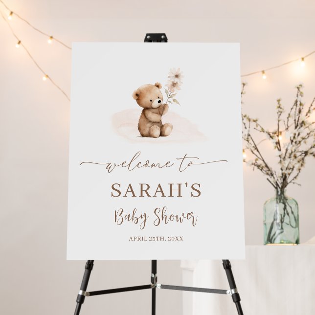 We can bearly wait Baby Shower Welcome Sign (In Situ (Stand))