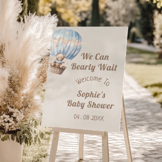 We Can Bearly Wait Baby Shower Welcome Sign