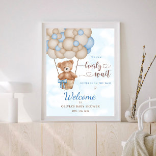 We Can Bearly Wait Baby Shower Welcome Sign