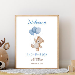 We Can Bearly Wait Baby Shower Welcome Sign