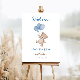 We Can Bearly Wait Baby Shower Welcome Sign