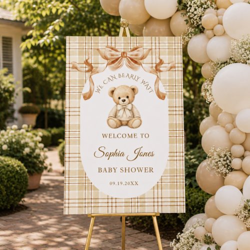 We Can Bearly Wait Baby Shower Welcome Sign