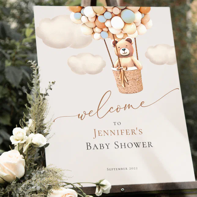 We Can Bearly Wait! Baby Shower Welcome Sign | Zazzle