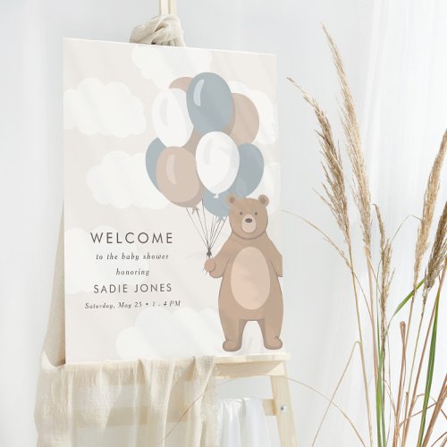 We Can Bearly Wait  Baby Shower Welcome Sign 