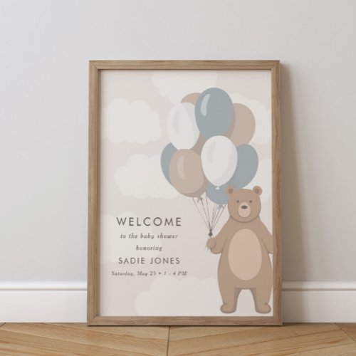 We Can Bearly Wait  Baby Shower Welcome Sign 