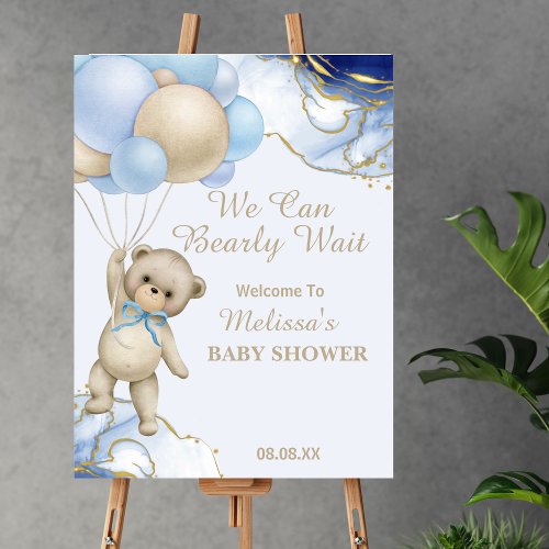 We can bearly wait baby shower welcome sign