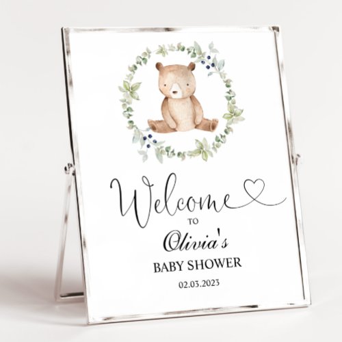 We can bearly wait baby shower welcome sign