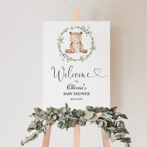 We can bearly wait baby shower welcome sign