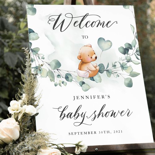 We Can Bearly Wait Baby Shower Welcome Sign