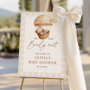 We Can Bearly Wait Baby Shower Welcome Sign