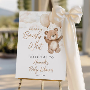 We Can Bearly Wait Baby Shower Welcome Sign