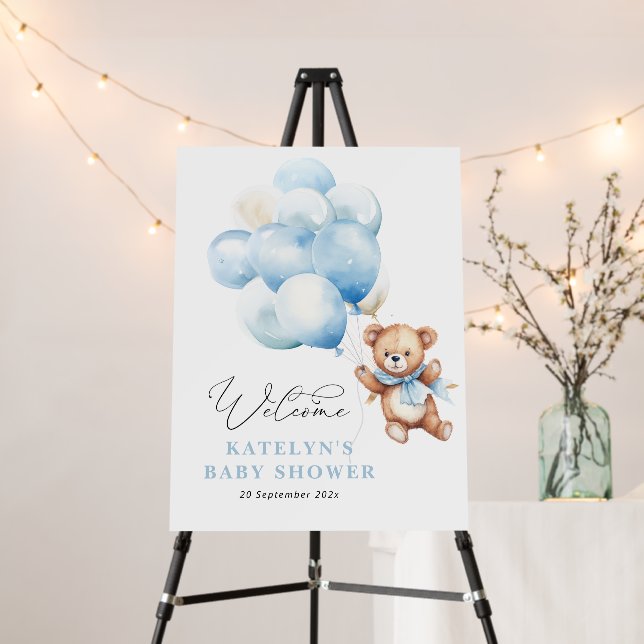 We can bearly wait baby shower welcome sign (In Situ (Stand))