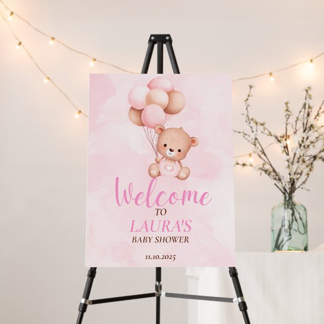 We Can Bearly Wait! Baby Shower Welcome Sign (In Situ (Stand))