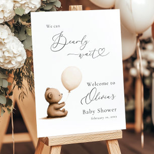 We Can Bearly Wait Baby Shower Welcome Sign Boho