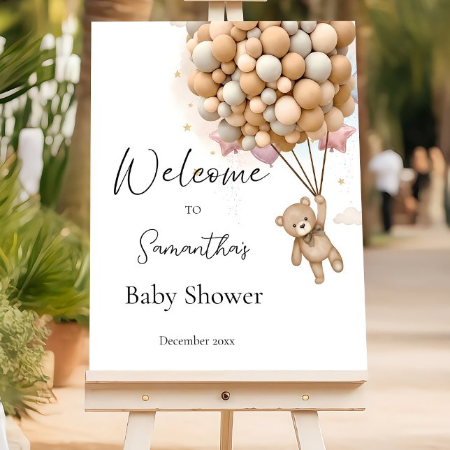 We Can Bearly Wait Baby Shower Welcome Sign, Brown Foam Board (Creator Uploaded)