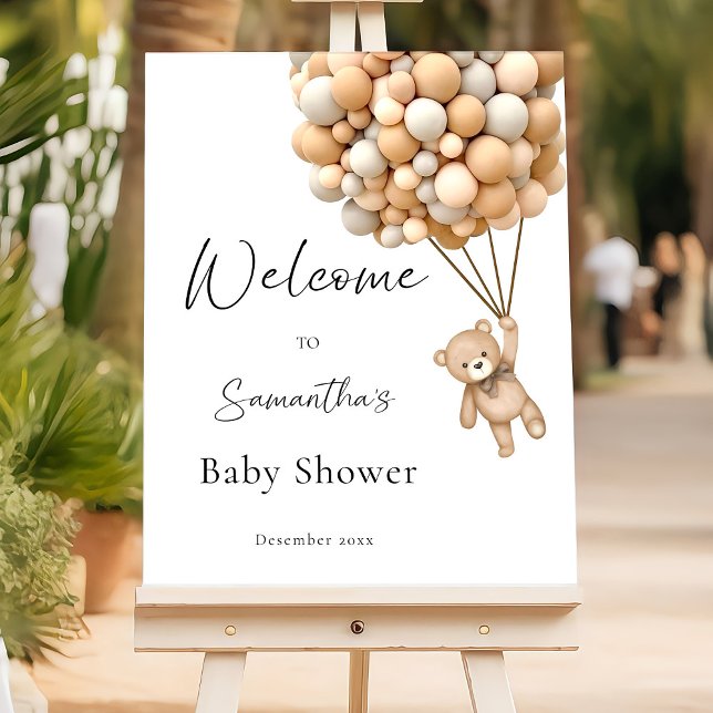 We Can Bearly Wait Baby Shower Welcome Sign, Brown Foam Board (Creator Uploaded)