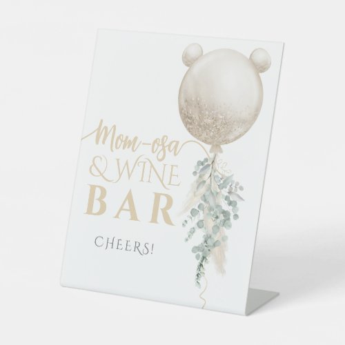 We can bearly wait Balloon Baby Shower bar Pedesta Pedestal Sign