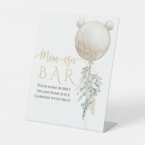 We can bearly wait Balloon Baby Shower bar Pedestal Sign