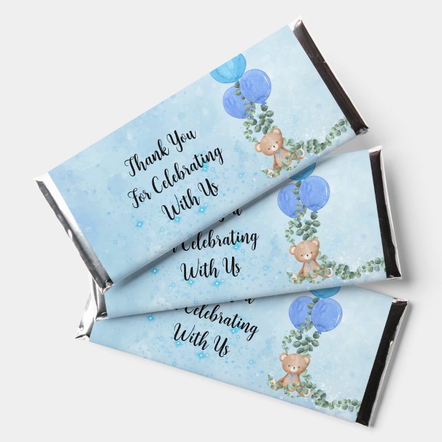 We Can Bearly Wait Balloon Eucalyptus Candy Wrap Hershey Bar Favors (Creator Uploaded)