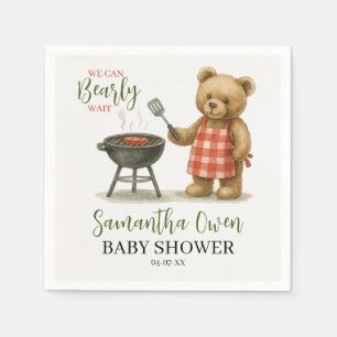 We Can Bearly Wait BBQ Baby Shower Boy Napkins