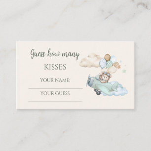 We Can Bearly Wait Bear Airplane How Many Kisses Enclosure Card