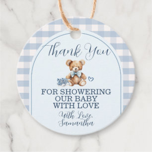 We can Bearly Wait Bear Baby Shoes Baby Shower Favor Tags