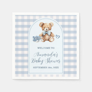 We can Bearly Wait Bear Baby Shoes Baby Shower Napkins