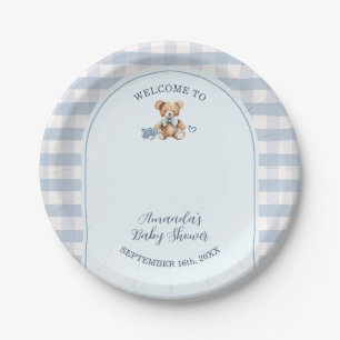 We can Bearly Wait Bear Baby Shoes Baby Shower Paper Plates