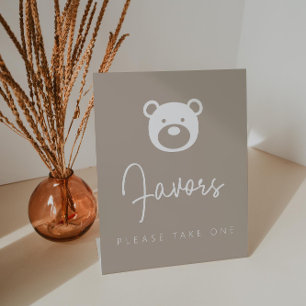 We Can Bearly Wait Bear Baby Shower Favors Pedestal Sign