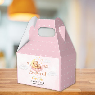 We can Bearly wait - Bear Baby shower Girl Favor Boxes