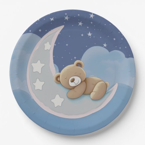 We Can BEARly Wait Bear Baby Shower Paper Plates